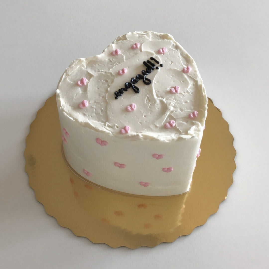 Simple Hand-Piped Hearts Cake