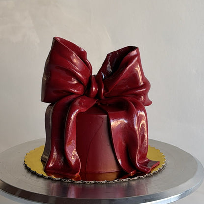 Fondant bow cake
